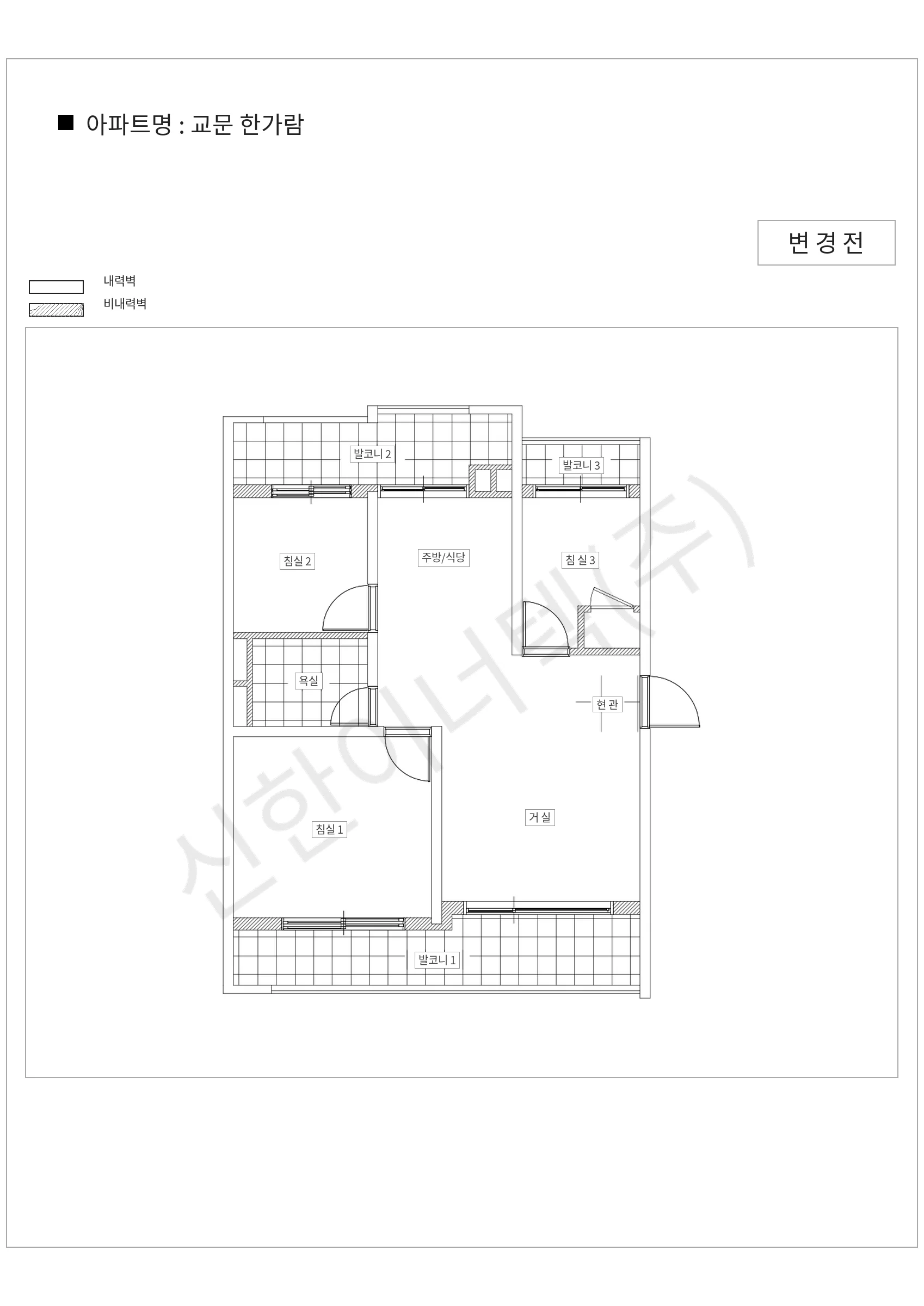 경기도 구리시 교문 한가람 공동주택 행위허가 도면