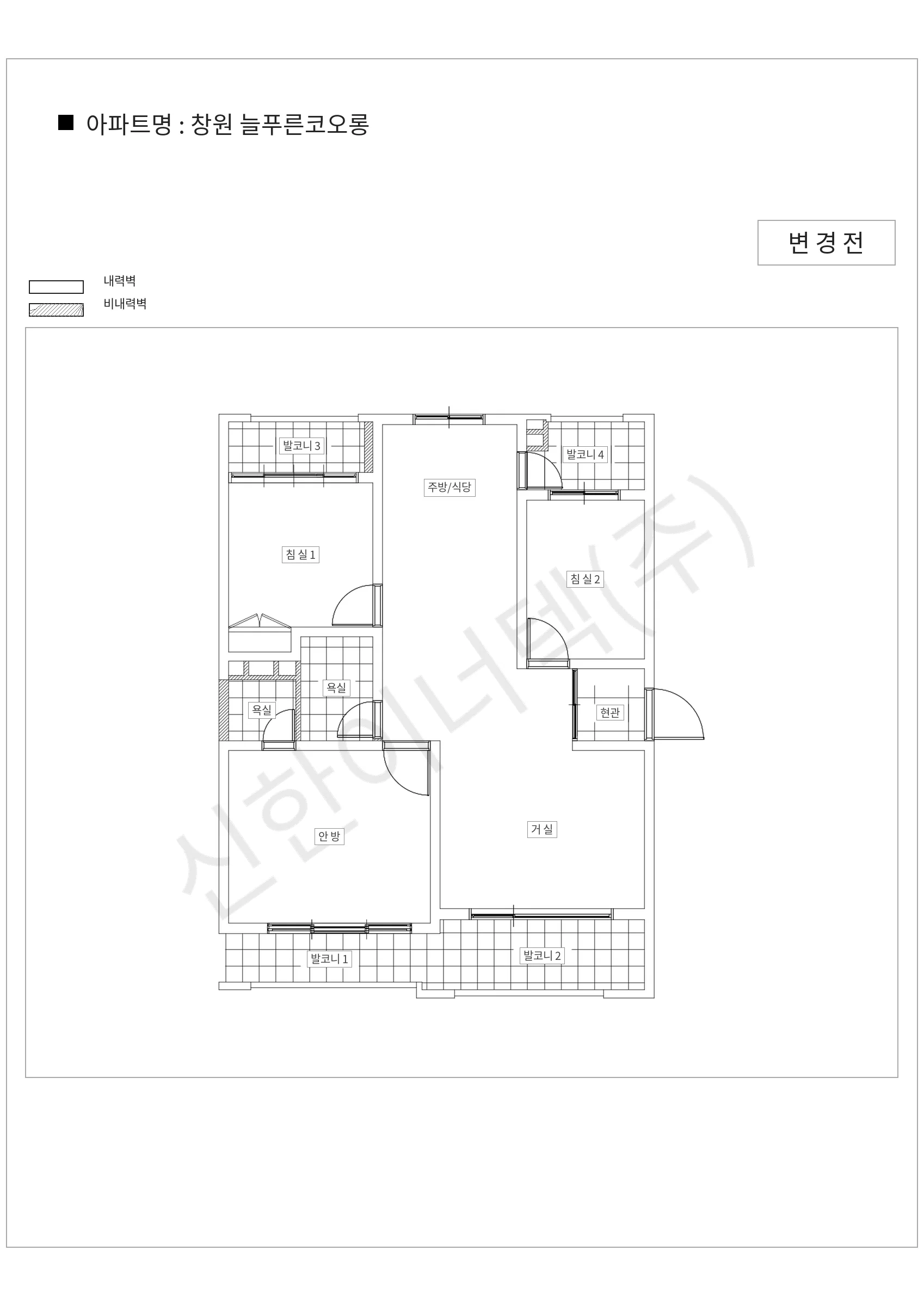 경상남도 창원시 의창구 창원 늘푸른코오롱 공동주택 행위허가 도면
