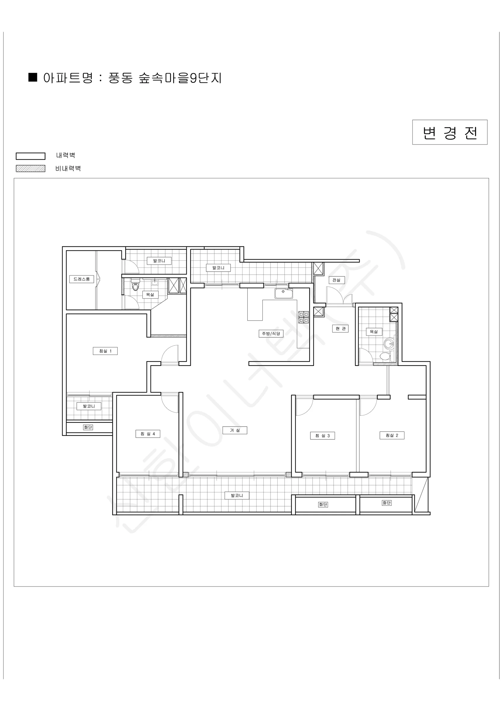 경기도 고양시 풍동 숲속마을9단지 공동주택 행위허가 도면 1