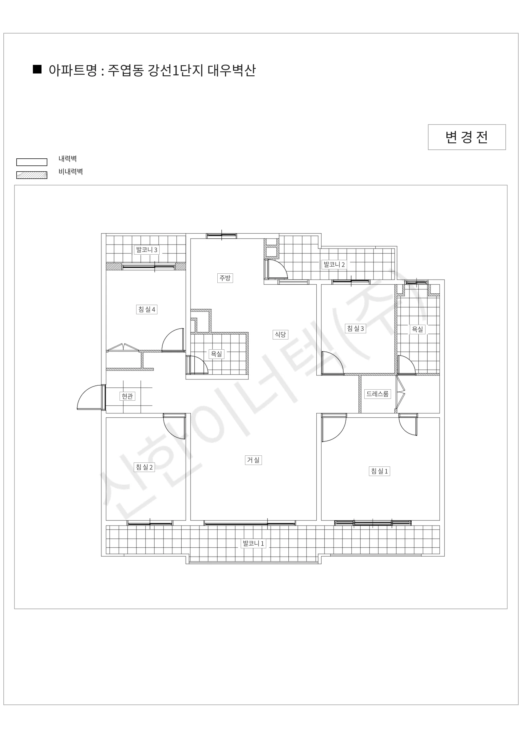경기도 고양시 주엽동 주엽동 강선1단지 대우벽산 공동주택 행위허가 도면