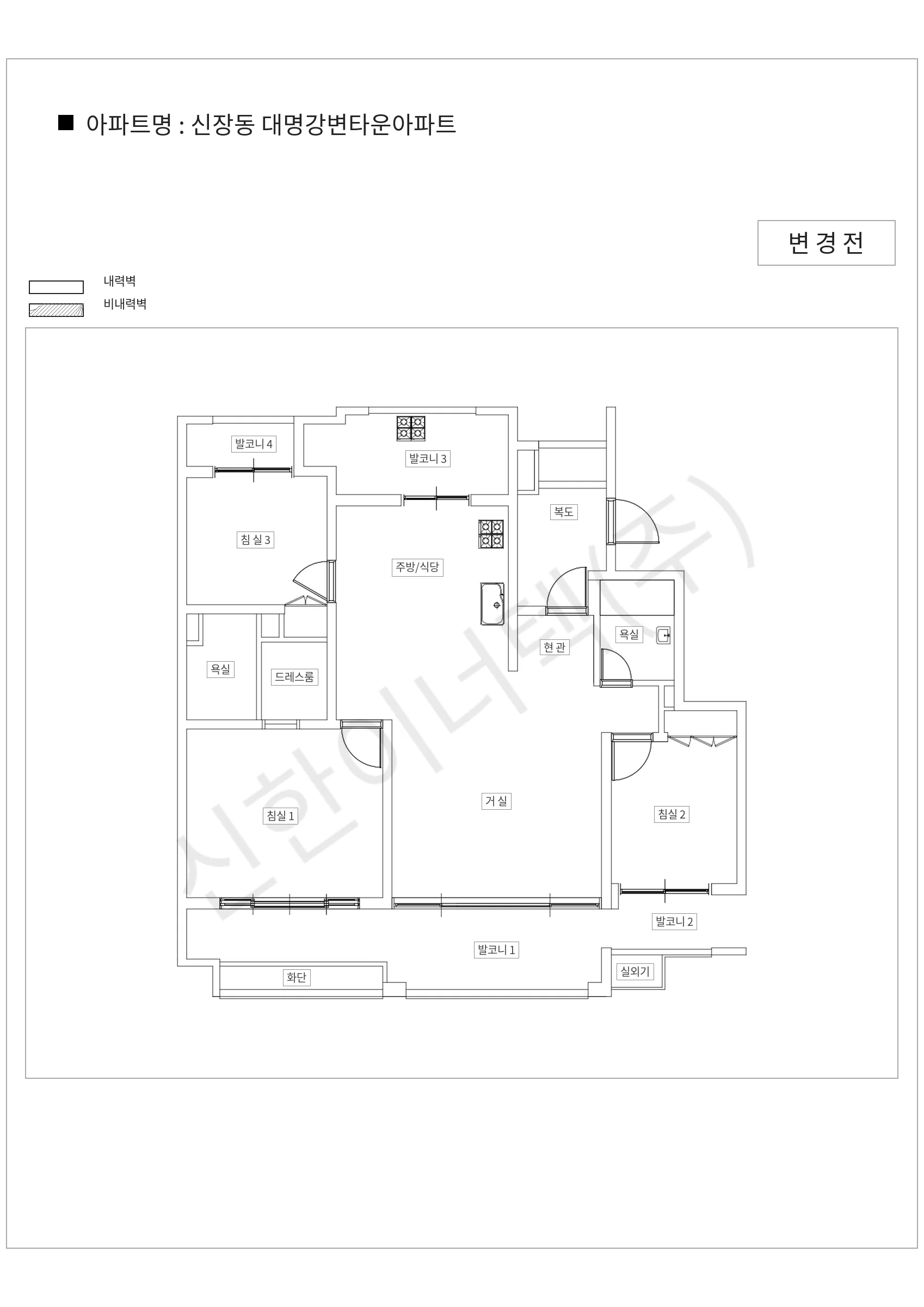 경기도 하남시 신장동 신장동 대명강변타운아파트 공동주택 행위허가 도면
