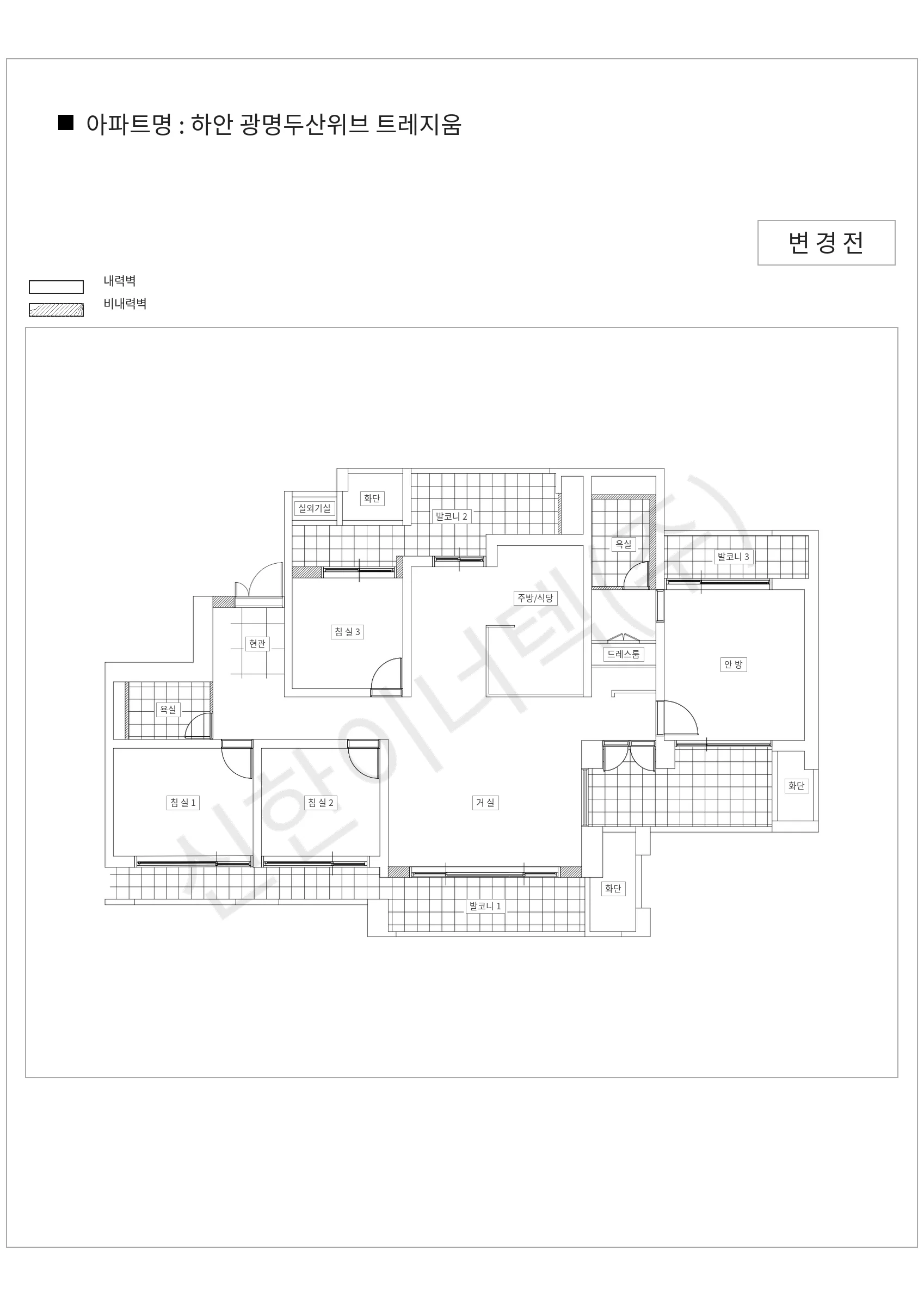 경기도 광명시 하안 광명두산위브 트레지움 공동주택 행위허가 도면