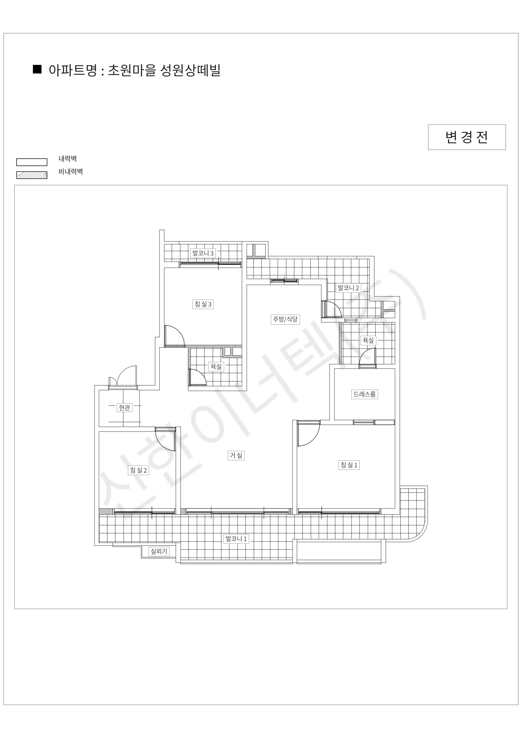경기도 안양시 초원마을 성원상떼빌 공동주택 행위허가 도면