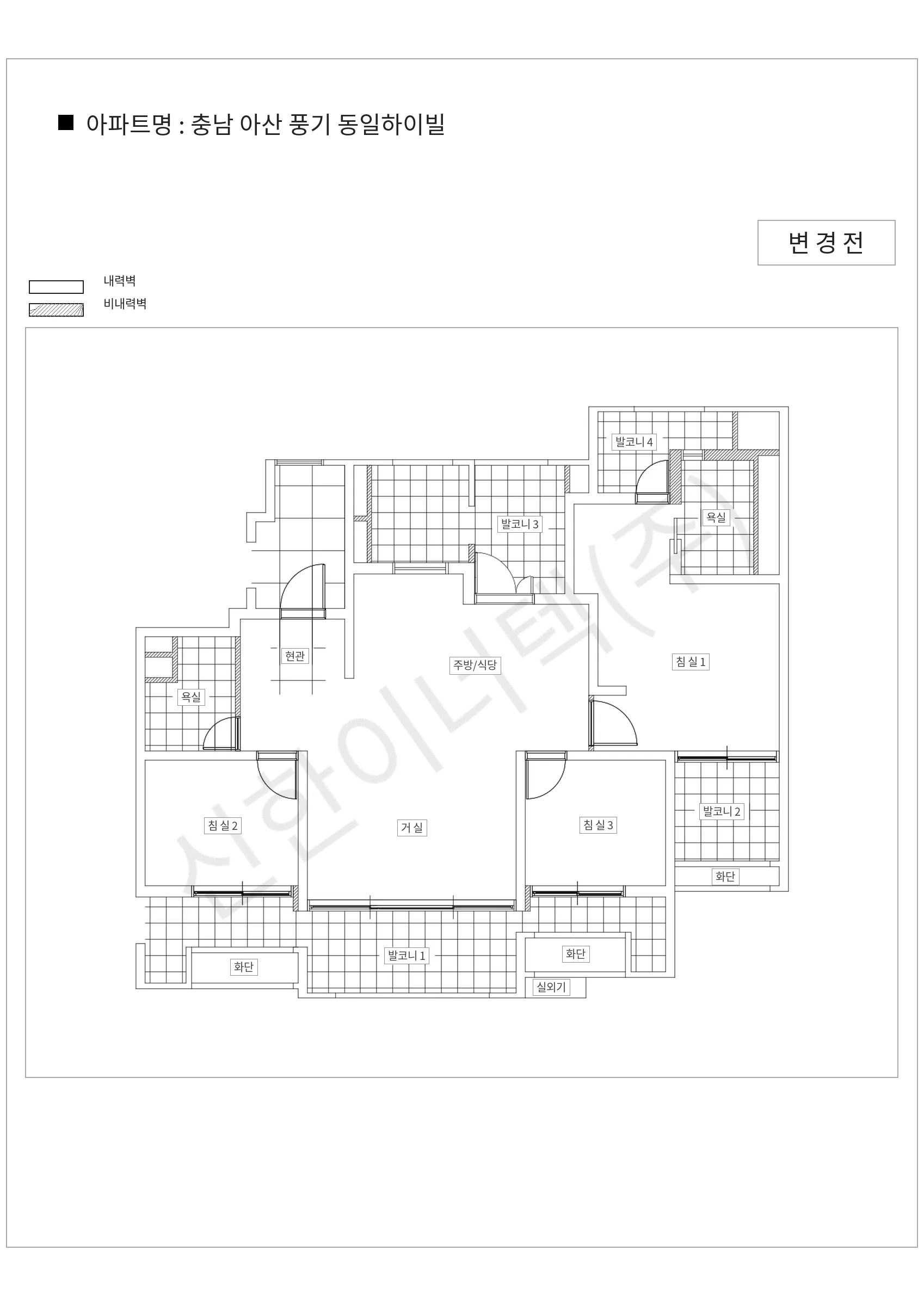 충청남도 아산시 충남 아산 풍기 동일하이빌 공동주택 행위허가 도면