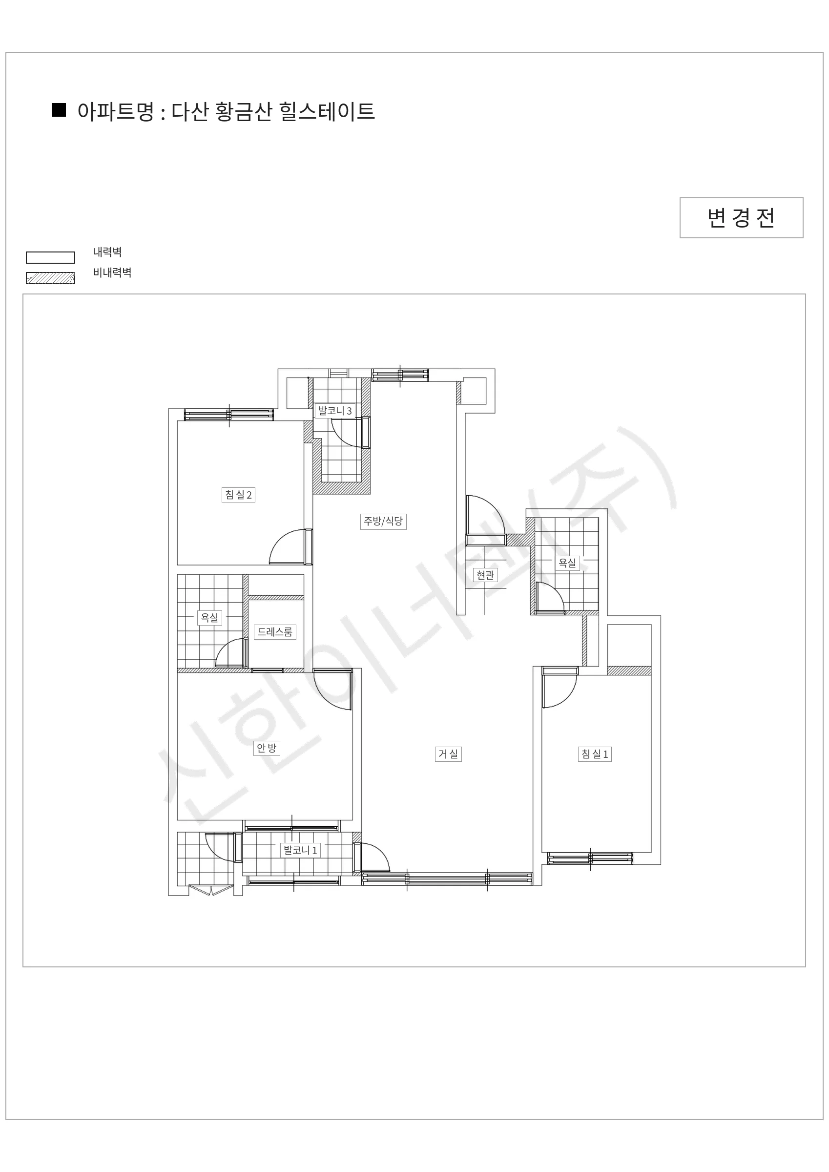 경기도 남양주시 다산 황금산 힐스테이트 공동주택 행위허가 도면