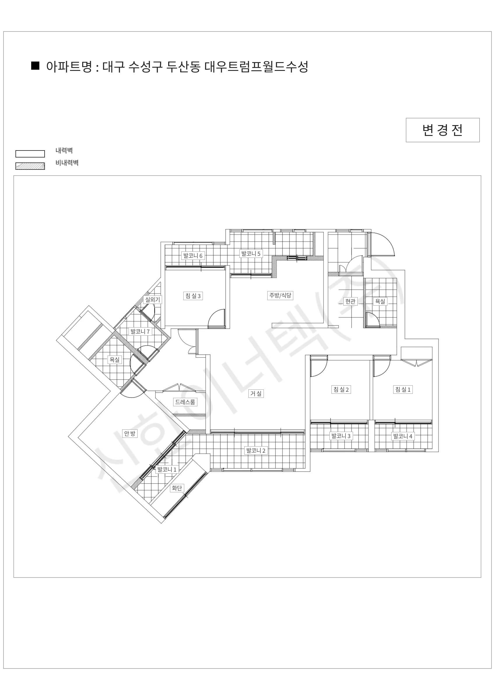 대구광역시 수성구 대구 수성구 두산동 대우트럼프월드수성 공동주택 행위허가 도면