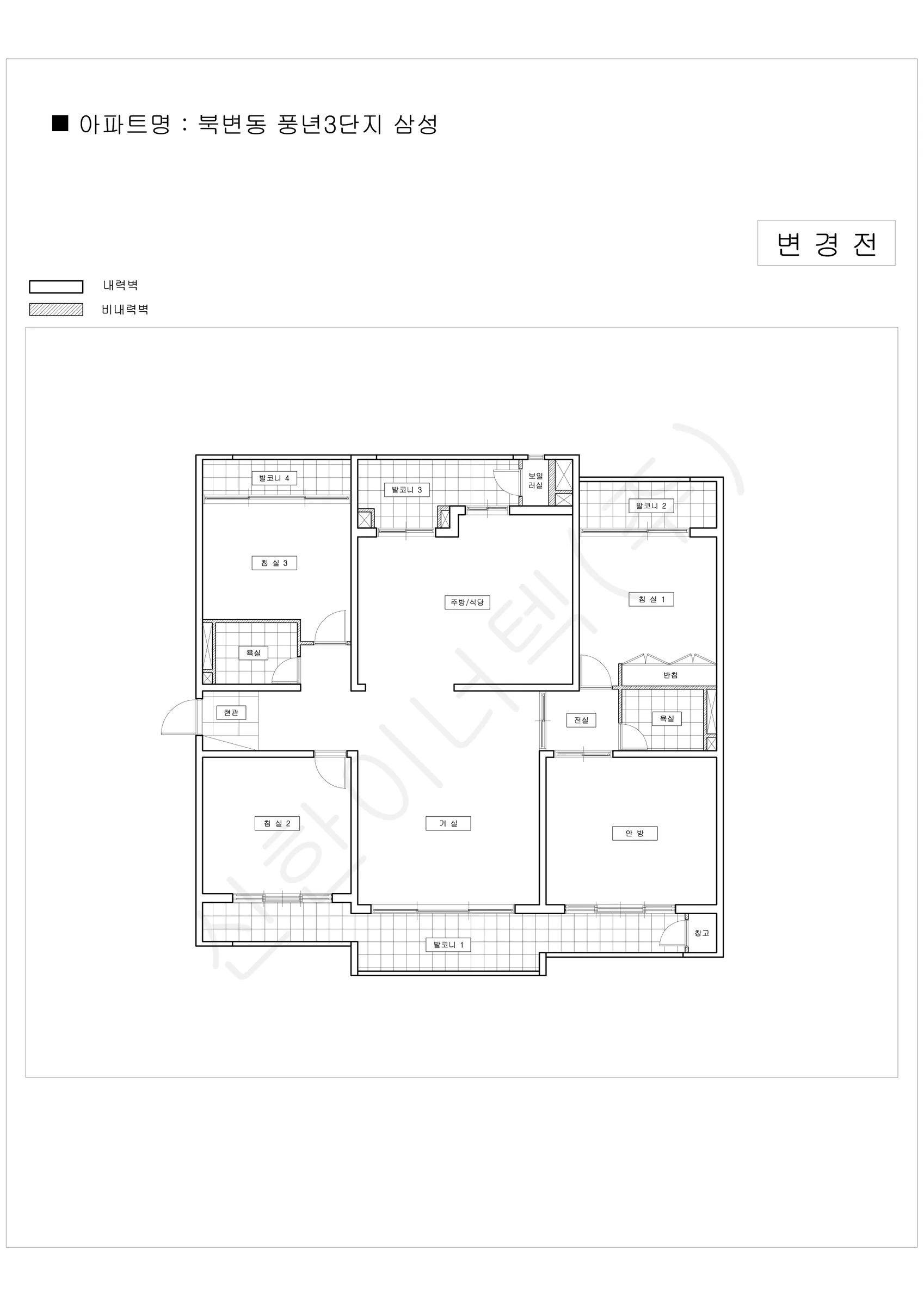 경기도 김포시 북변동 풍년3단지 삼성 공동주택 행위허가 도면