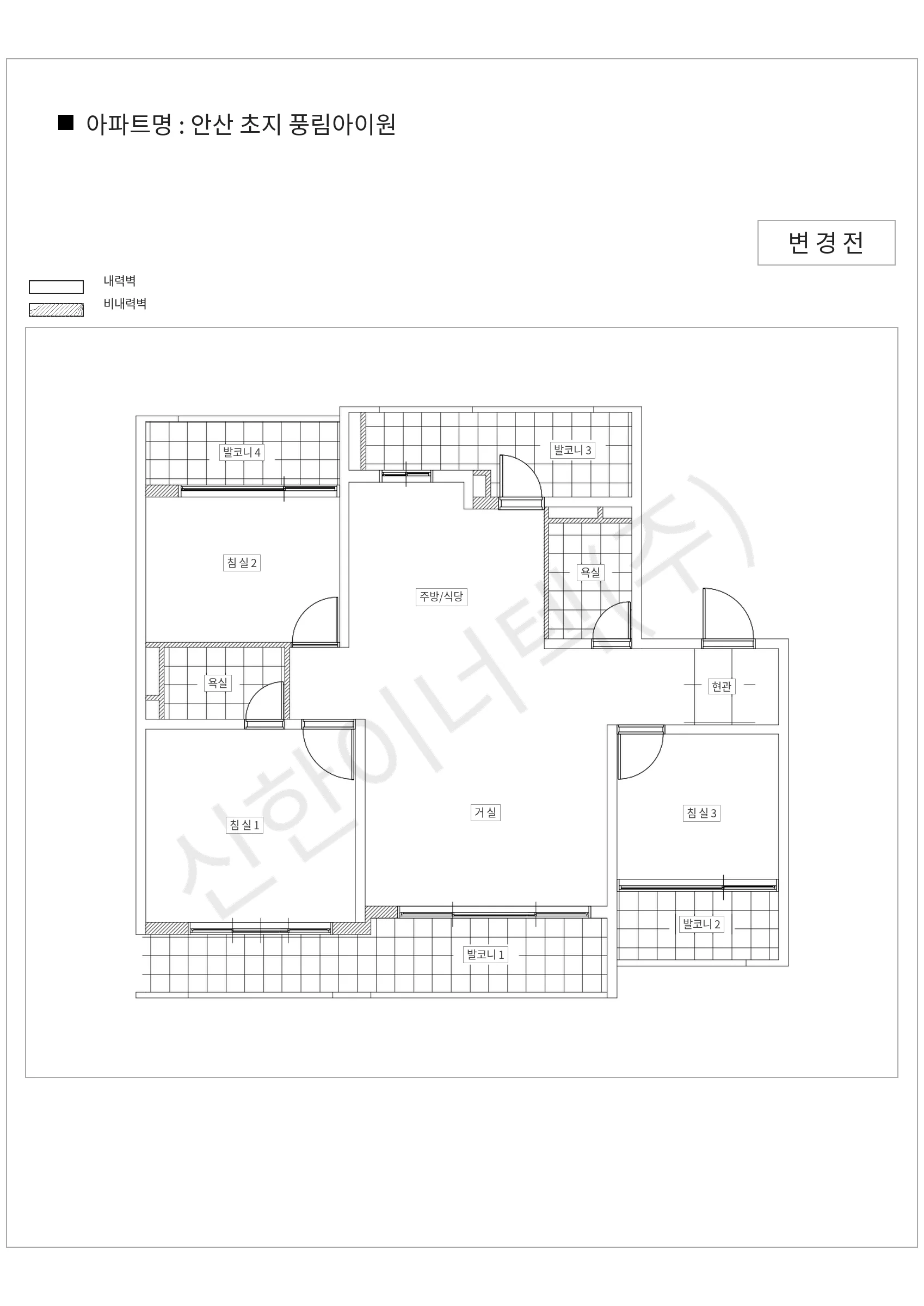 경기도 안산시 안산 초지 풍림아이원 공동주택 행위허가 도면
