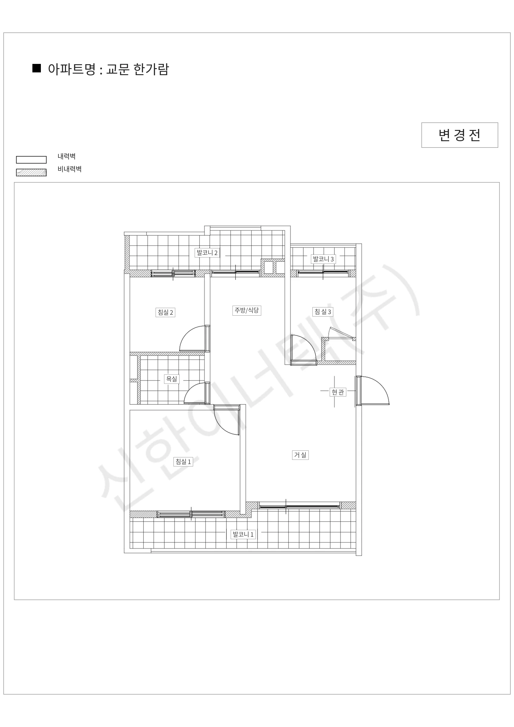 경기도 구리시 교문 한가람 공동주택 행위허가 도면